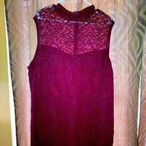 Burgundy plus size dress